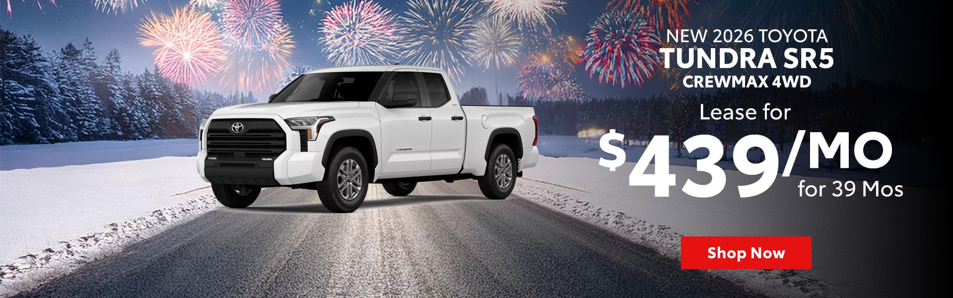 Lease a new 2026 Toyota Tundra for $439/mo for 39 months